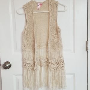 Dolled up cream cardigan vest